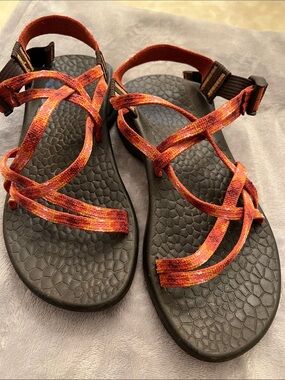 Chaco Women's Strappy Sandals - Red Orange Multi
